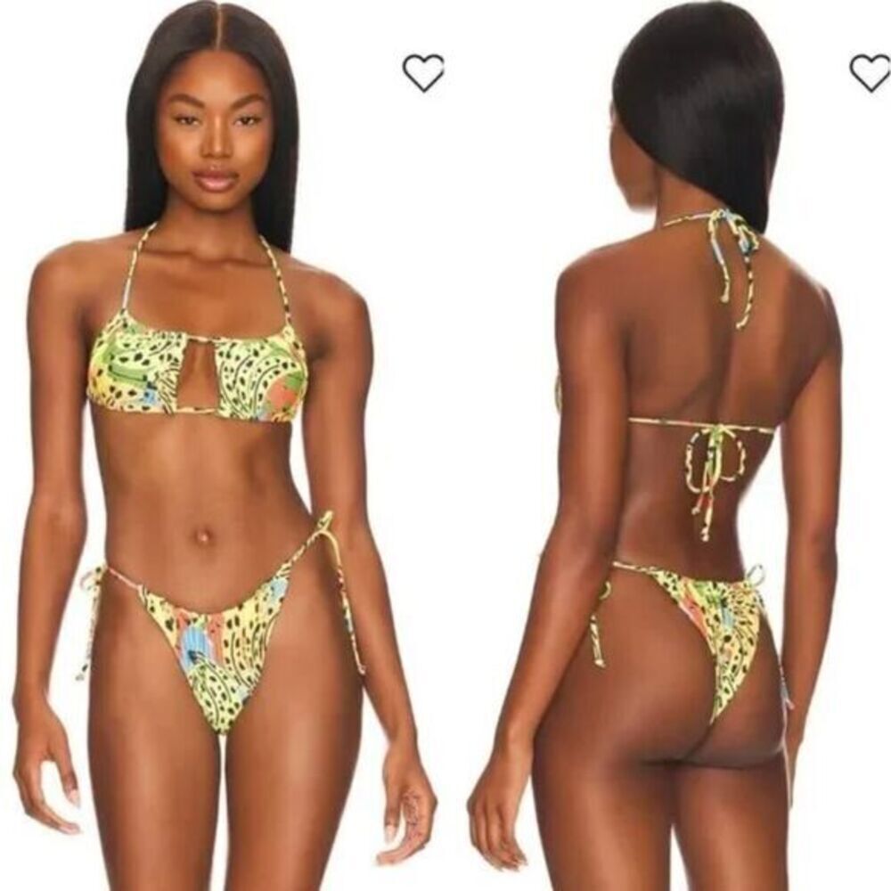 NEW SET Free People It's Now Cool Square Tie Bikini set, size L